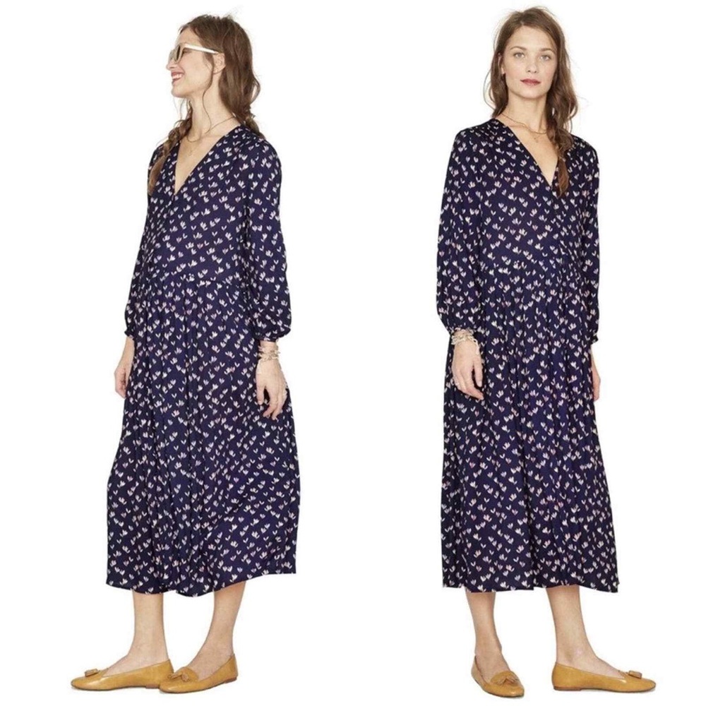 HATCH maternity Tori dress, blue ditsy print, size 0